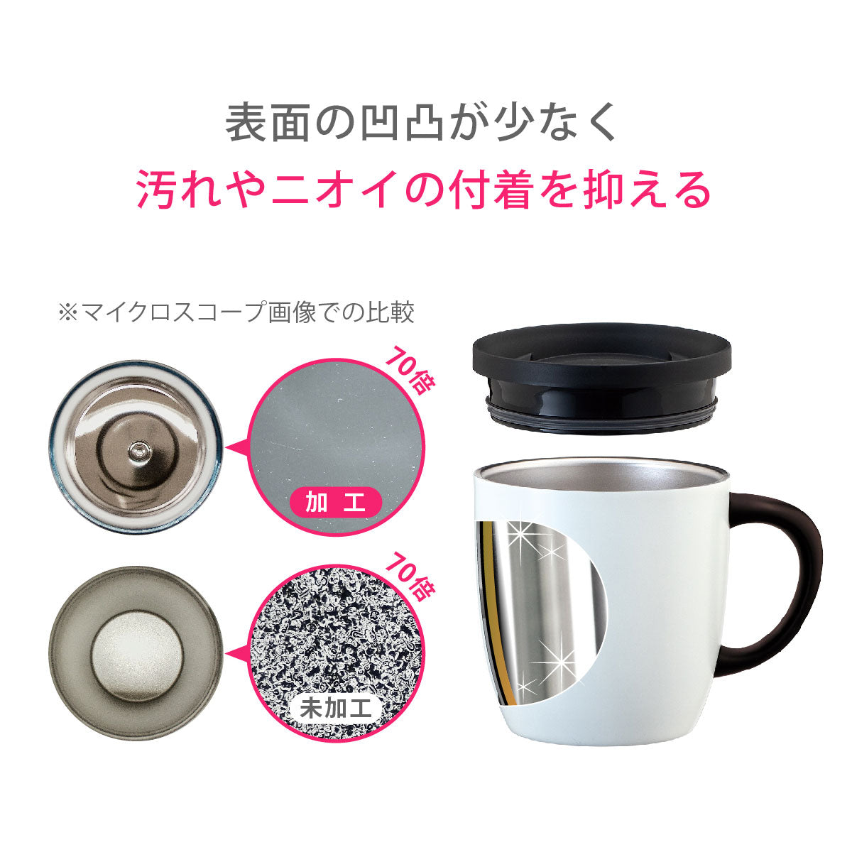アルムア　マウスラビット　ステンレスコップ　マグカップ　イェソン　韓国　黒 カフェリンク カレント フタ付きステンレスマグカップ 260ml ASMC-260