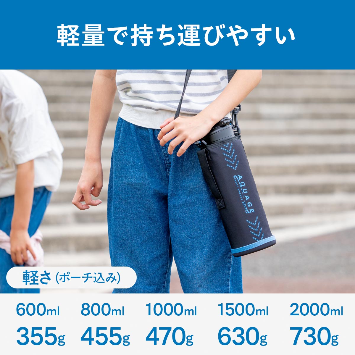 AQUAGE（アクアージュ）ダイレクトスポーツボトル 600mL 800mL 1000mL
