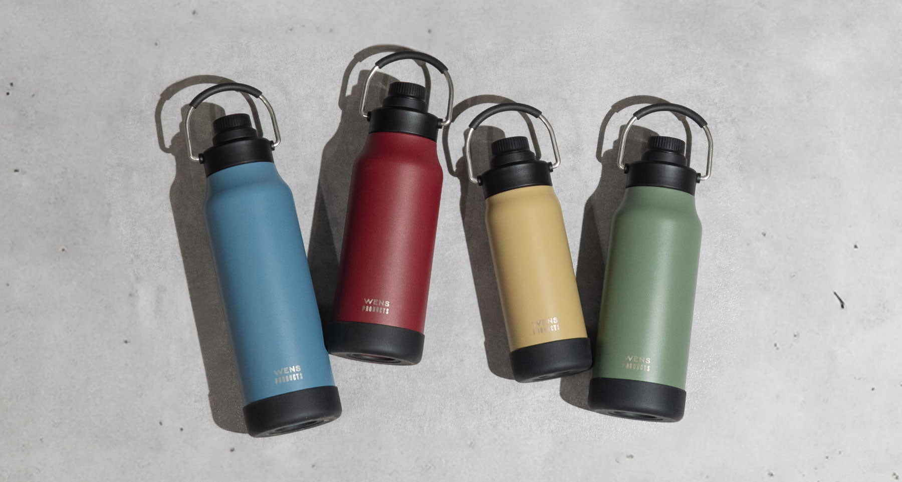 3分の1回転ですばやく開閉、冷たさ長持ち。持ち歩きに最適な『WENS PRODUCTS ハンドル付きダイレクトボトル』を発売